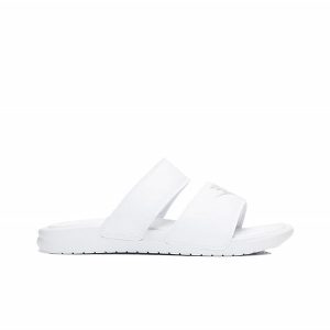 全台熱銷#2023熱銷 Nike Benassi Duo Ultra Slide 兩杠 舒適腳感 抗磨防滑 休閑沙灘鞋忍者拖鞋 男女款 純白