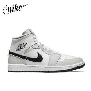 Nike Air Jordan 1厚底灰白 “Light Smoke Grey”小Dior 複古中幫籃球鞋 男女同款