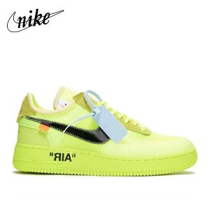 Air Force 1 Off White 綠黑 空軍一號 時尚經典低幫板鞋 男女同款